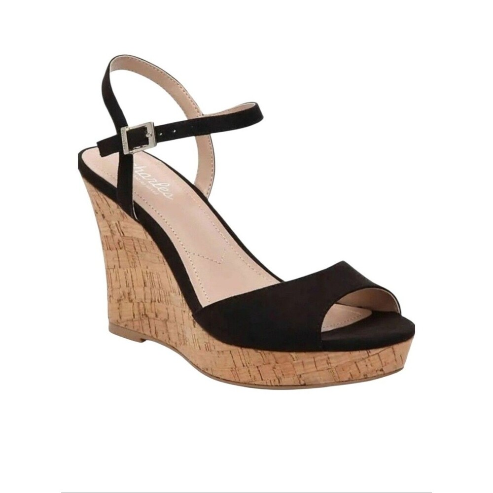 Charles David Black Women's Lambert Wedge Sandals